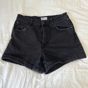 Bershka Black Denim Women's Shorts
